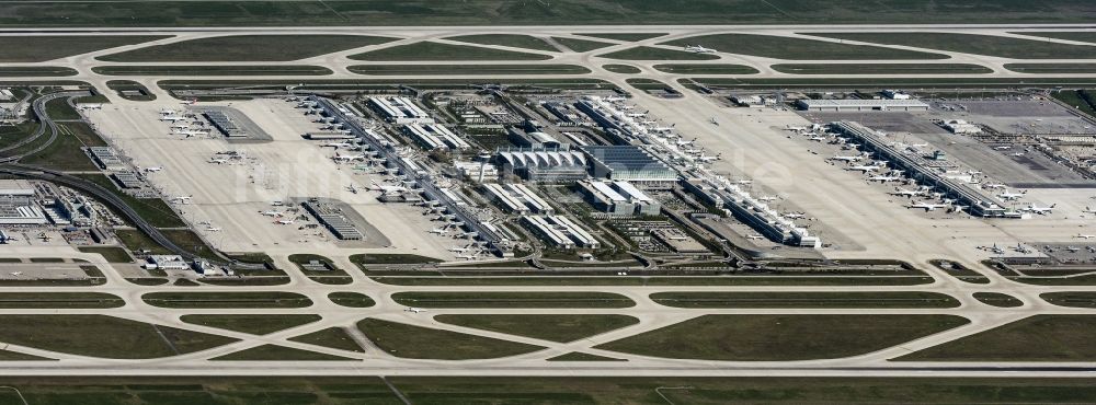 Luftbild München-Flughafen - Gelände des Flughafen München in München im Bundesland Bayern, Deutschland