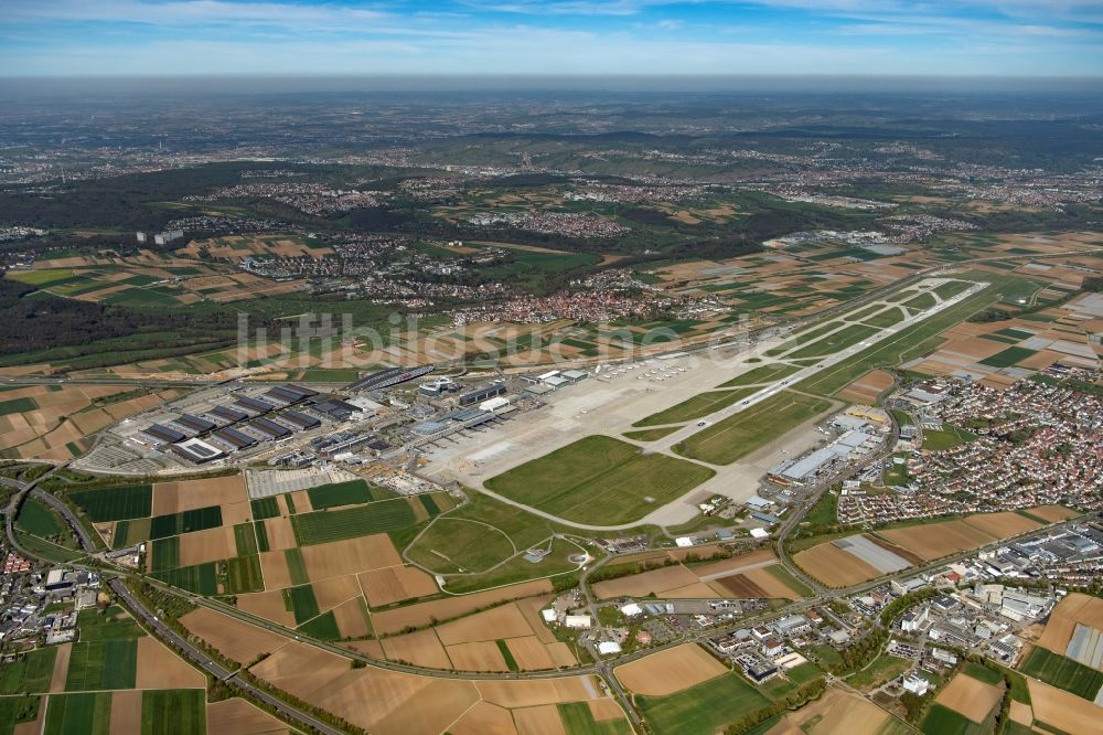 Luftaufnahme Filderstadt - Gelände des Flughafen in Stuttgart im Bundesland Baden-Württemberg, Deutschland