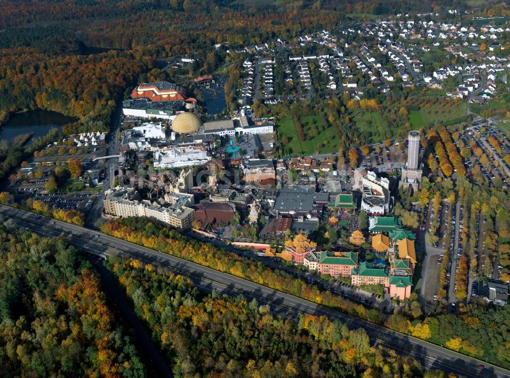 Brühl von oben - Gelände des Freizeitpark Phantasialand im Rheinland bei Brühl im Bundesland Nordrhein-Westfalen