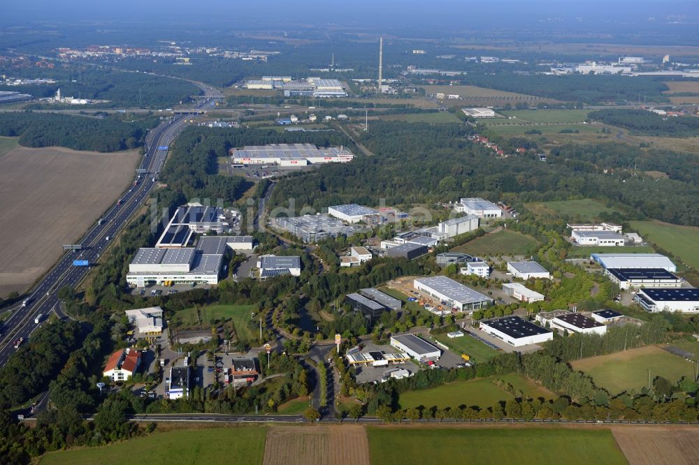 Ludwigsfelde von oben - Gelände des Gewerbeparks Brandenburg Park in Ludwigsfelde im Bundesland Brandenburg