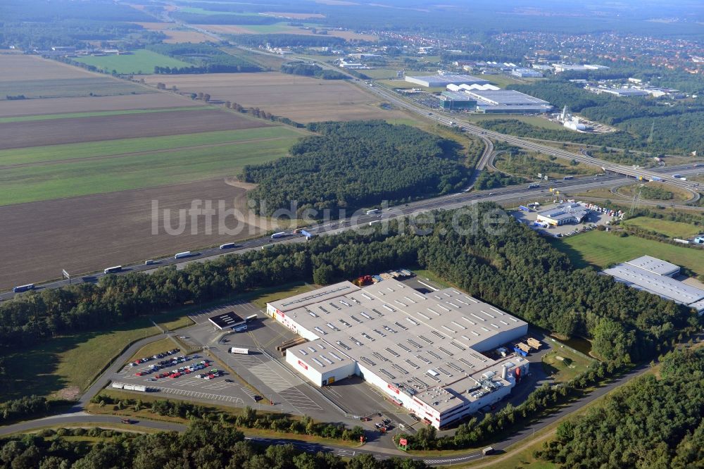 Luftaufnahme Ludwigsfelde - Gelände des Gewerbeparks Brandenburg Park in Ludwigsfelde im Bundesland Brandenburg