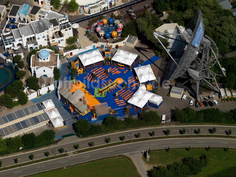 Luftaufnahme Rust - Gelände des größten Freizeit- und Vergnügungsparks Deutschlands, dem Europapark in Rust