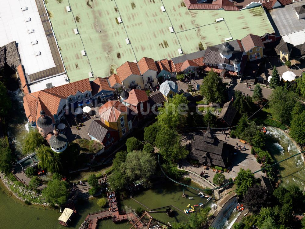 Rust aus der Vogelperspektive: Gelände des größten Freizeit- und Vergnügungsparks Deutschlands, dem Europapark in Rust