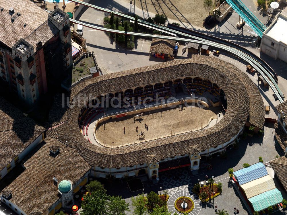 Luftaufnahme Rust - Gelände des größten Freizeit- und Vergnügungsparks Deutschlands, dem Europapark in Rust