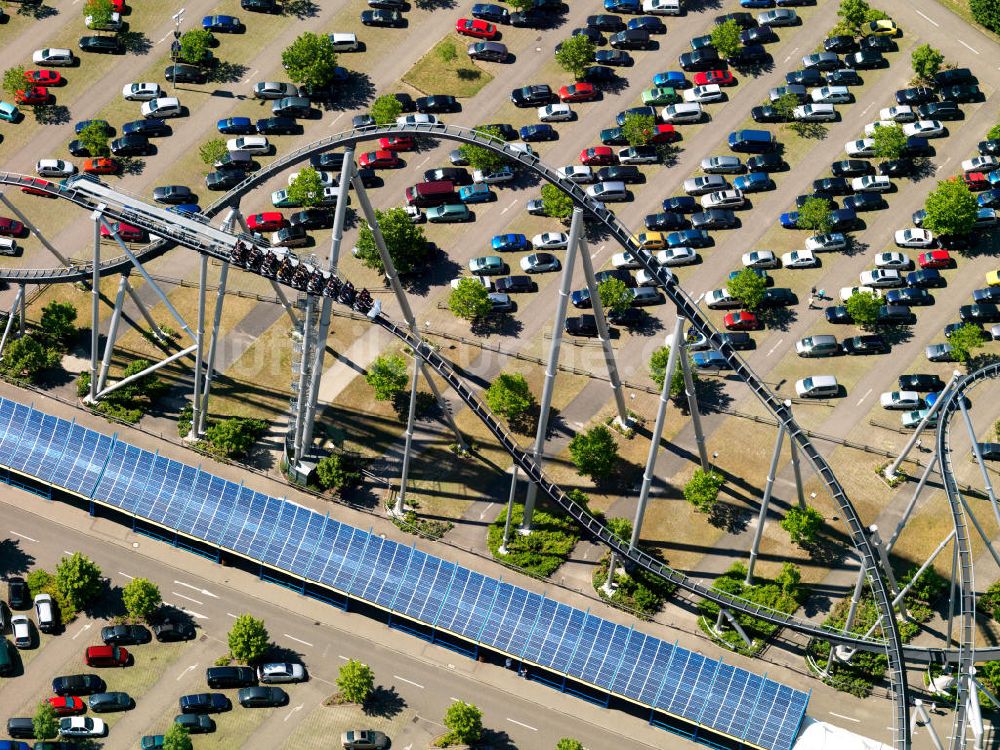 Luftaufnahme Rust - Gelände des größten Freizeit- und Vergnügungsparks Deutschlands, dem Europapark in Rust