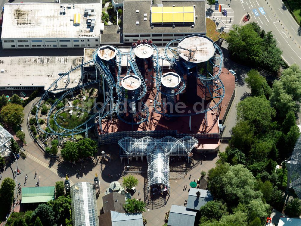 Luftaufnahme Rust - Gelände des größten Freizeit- und Vergnügungsparks Deutschlands, dem Europapark in Rust