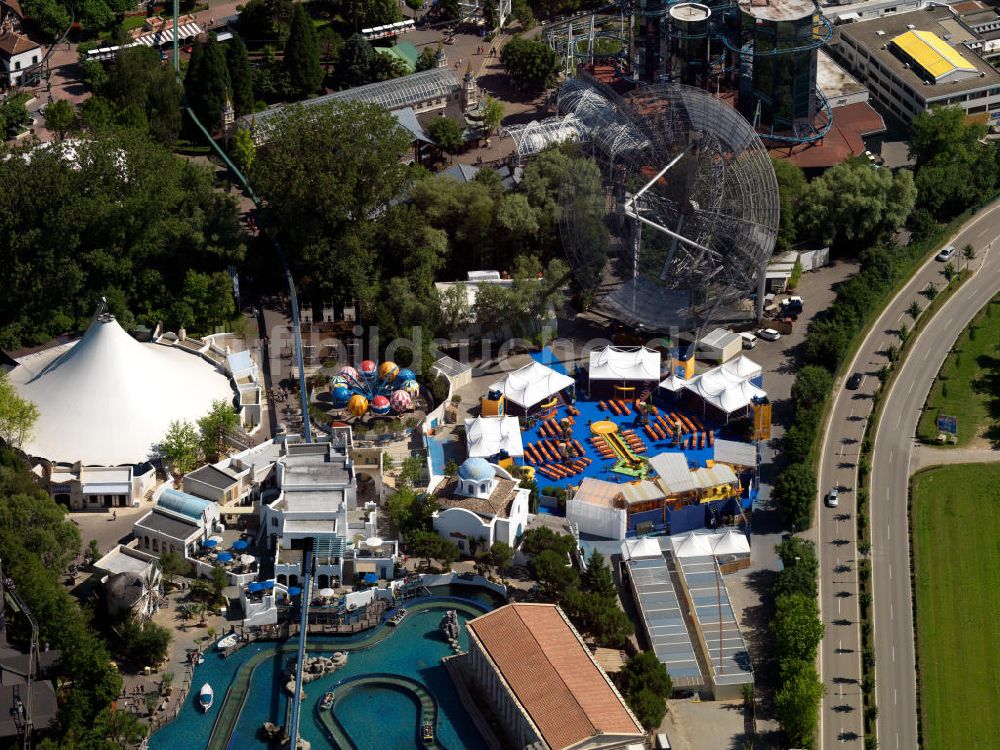 Luftbild Rust - Gelände des größten Freizeit- und Vergnügungsparks Deutschlands, dem Europapark in Rust