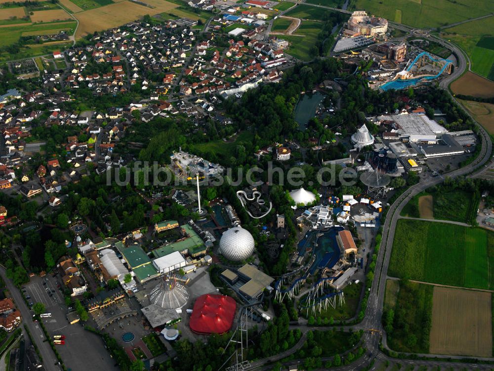 Luftbild Rust - Gelände des größten Freizeit- und Vergnügungsparks Deutschlands, dem Europapark in Rust