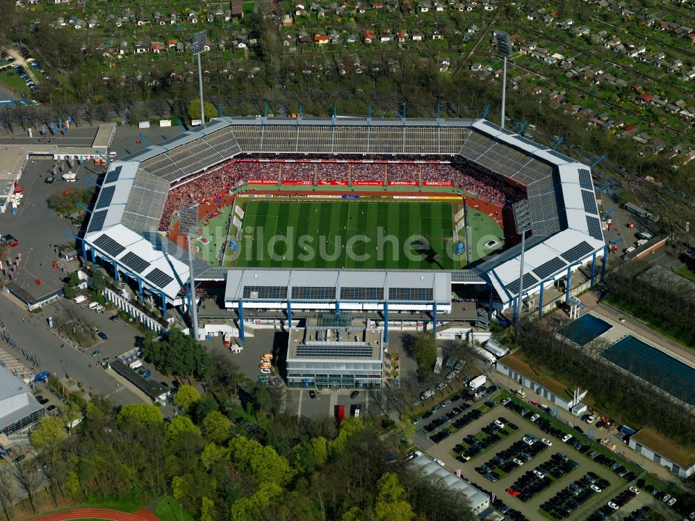 Nürnberg von oben - Gelände am Grundig Stadion in Nürnberg im Bundesland Bayern