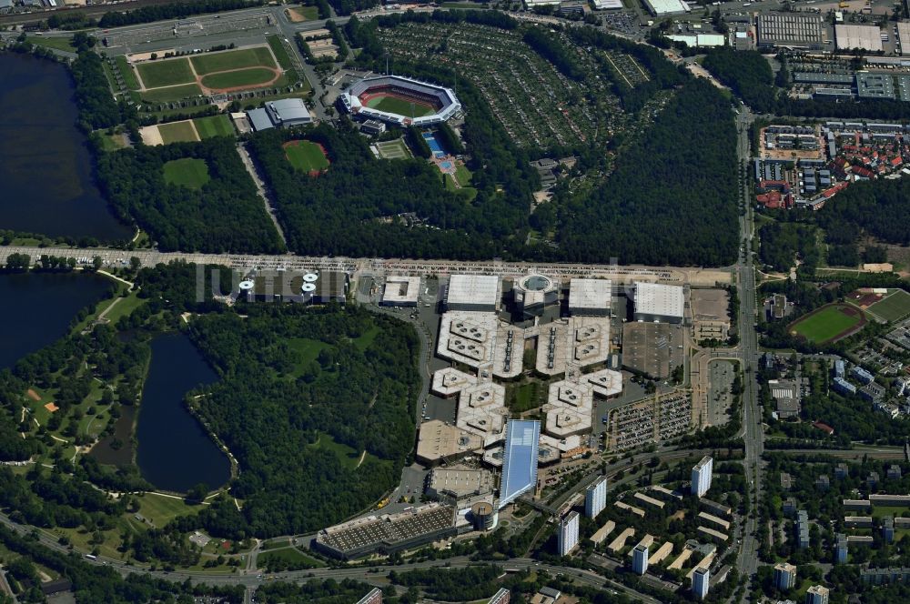 Nürnberg aus der Vogelperspektive: Gelände am Grundig Stadion in Nürnberg im Bundesland Bayern