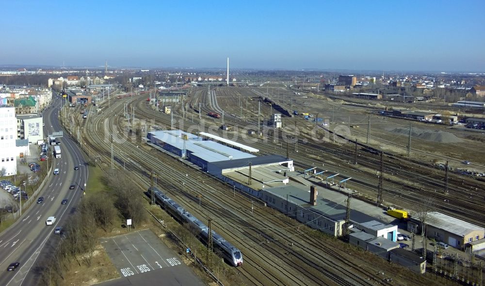 Luftbild Halle - Gelände des Güterbahnhof Halle-Saale in Sachsen-Anhalt