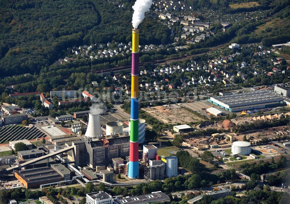 Chemnitz aus der Vogelperspektive: Gelände des Heizkraftwerk Chemnitz am Dammweg in Chemnitz in Sachsen