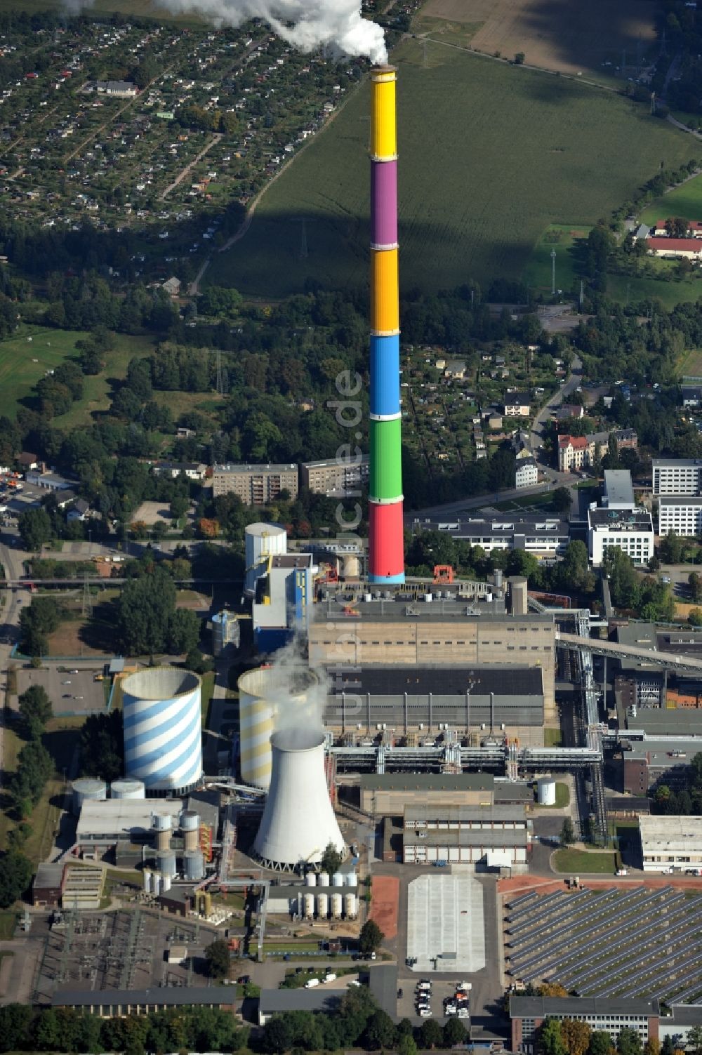 Luftaufnahme Chemnitz - Gelände des Heizkraftwerk Chemnitz am Dammweg in Chemnitz in Sachsen