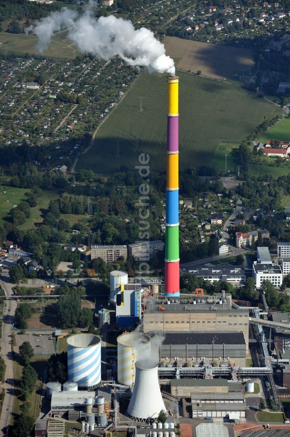 Chemnitz von oben - Gelände des Heizkraftwerk Chemnitz am Dammweg in Chemnitz in Sachsen