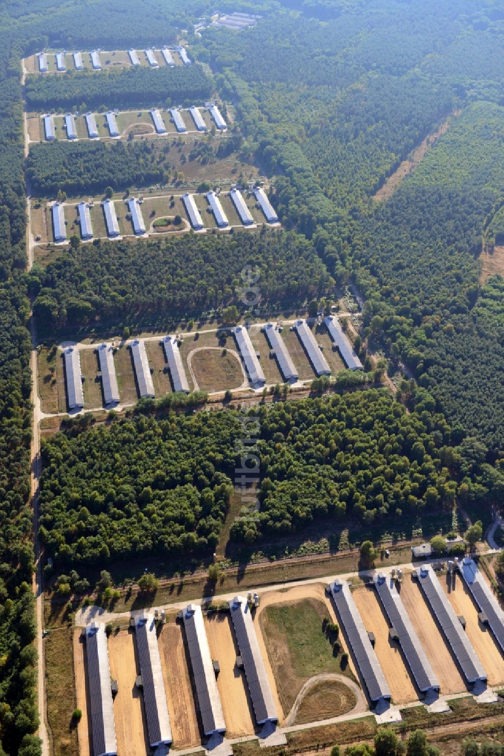 Luftbild Möckern - Gelände einer Hühnerfarm der WIESENHOF Geflügelkontor GmbH bei Möckern in Sachsen - Anhalt