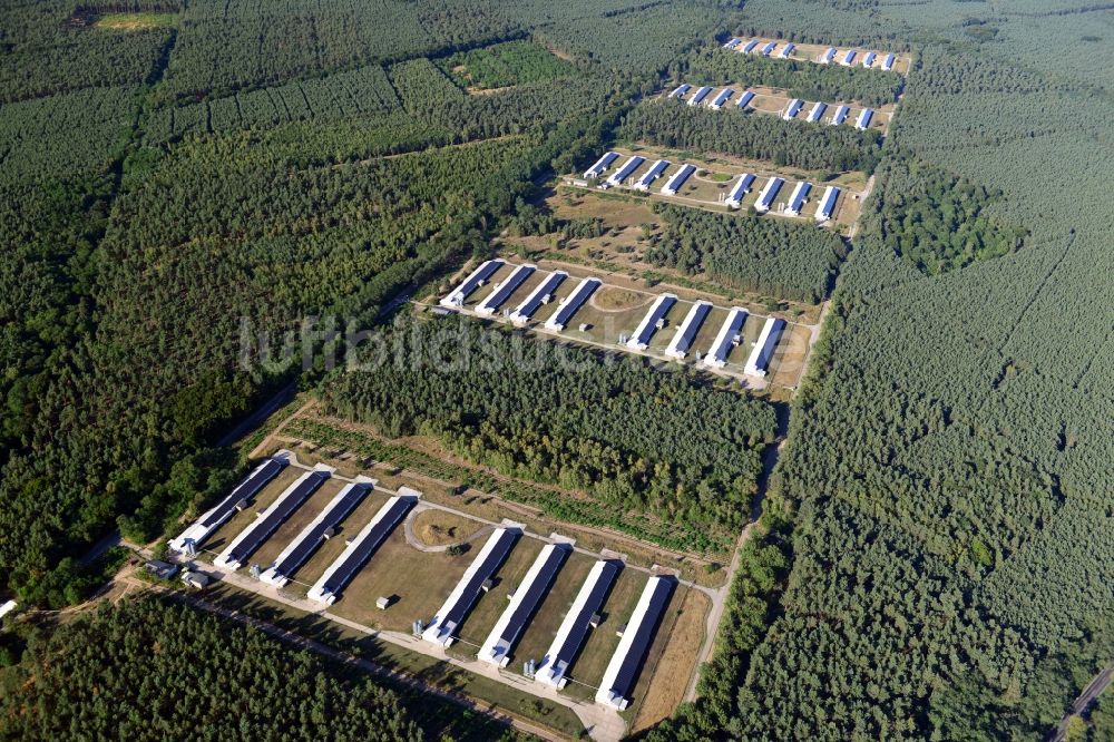 Möckern von oben - Gelände einer Hühnerfarm der WIESENHOF Geflügelkontor GmbH bei Möckern in Sachsen - Anhalt