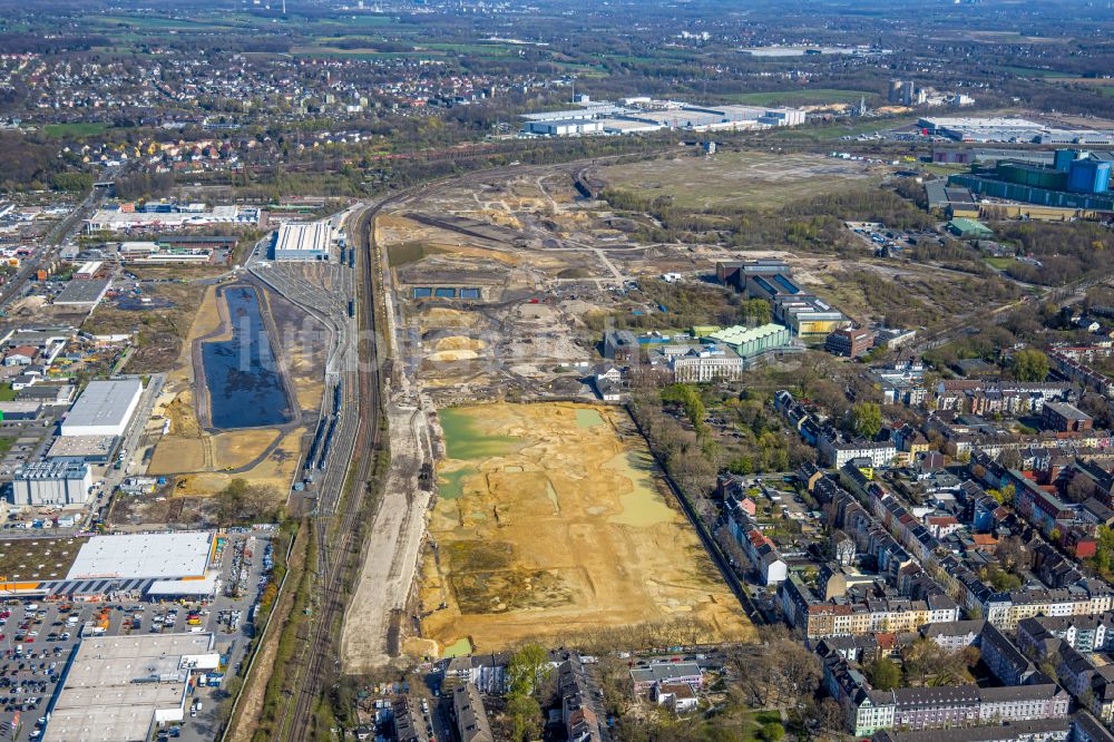 Luftaufnahme Dortmund - Gelände der Industrie- Ruine im Ortsteil Westfalenhütte in Dortmund im Bundesland Nordrhein-Westfalen, Deutschland