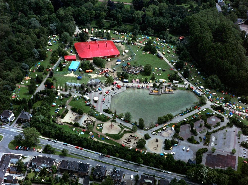 Moers von oben - Gelände des Jazzfestival - Musik- Festival in Moers im Bundesland Nordrhein-Westfalen