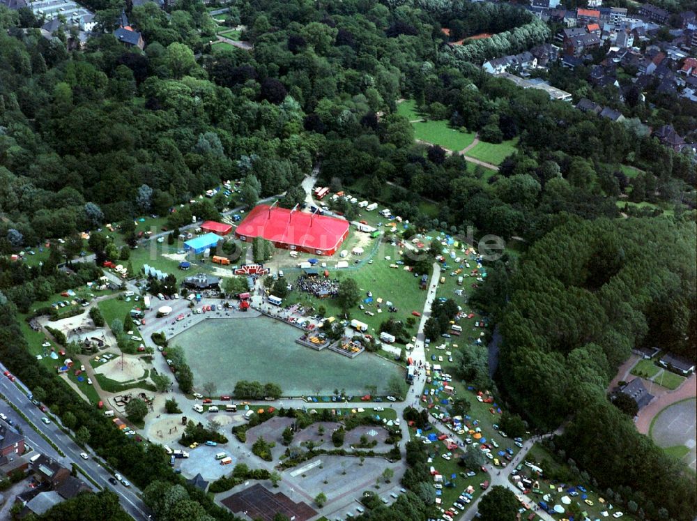 Moers aus der Vogelperspektive: Gelände des Jazzfestival - Musik- Festival in Moers im Bundesland Nordrhein-Westfalen