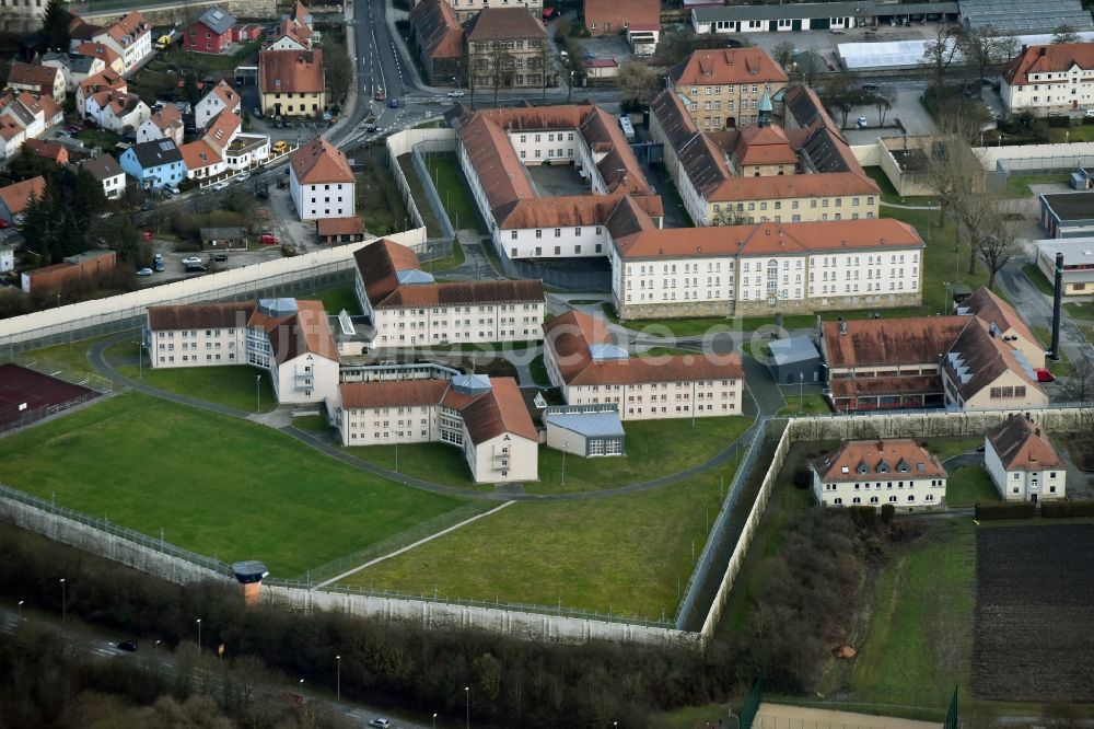 Bayreuth von oben - Gelände der Justizvollzugsanstalt JVA in Bayreuth im Bundesland Bayern