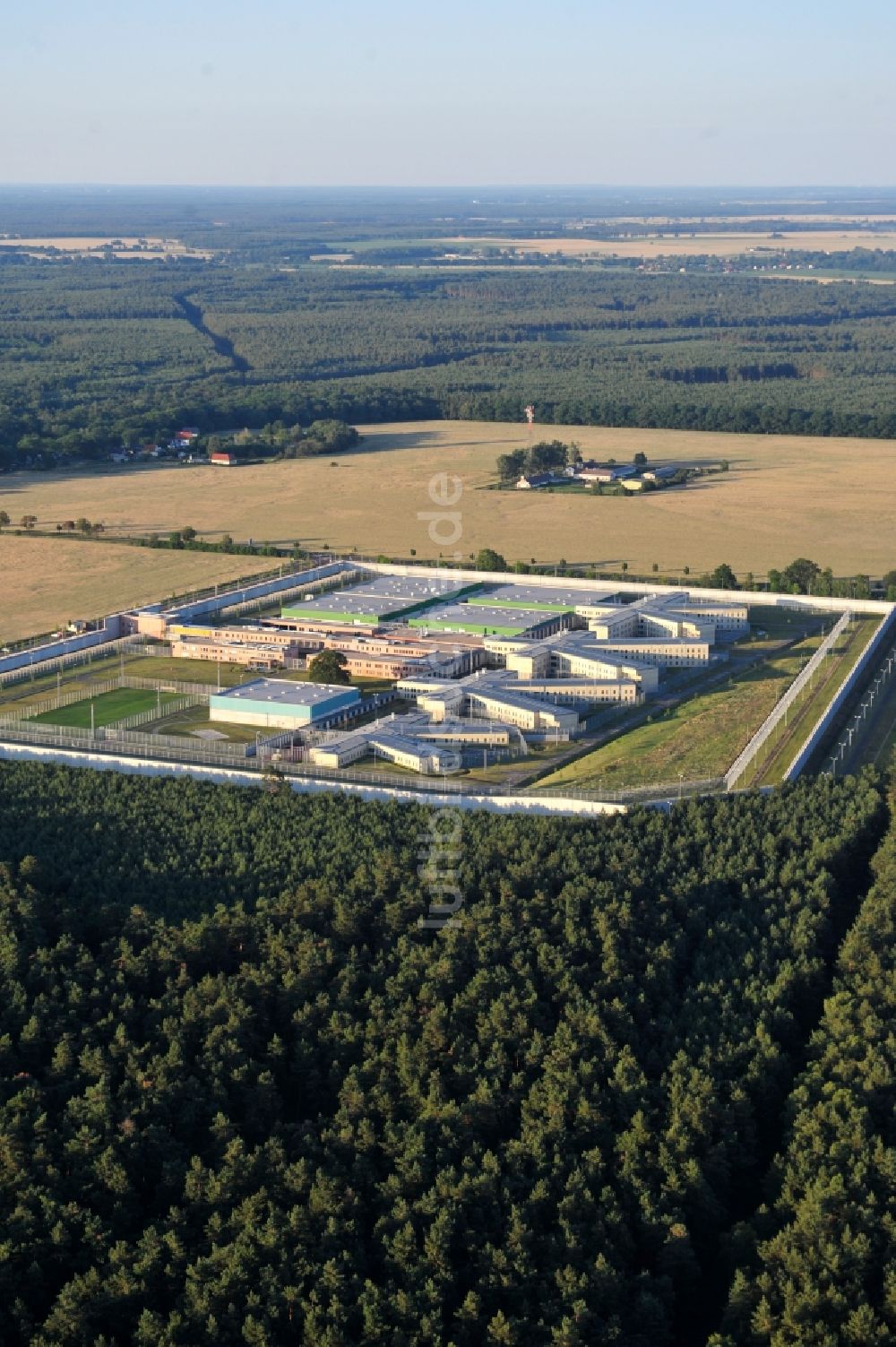 Burg von oben - Gelände der Justizvollzugsanstalt JVA in Burg im Bundesland Sachsen-Anhalt