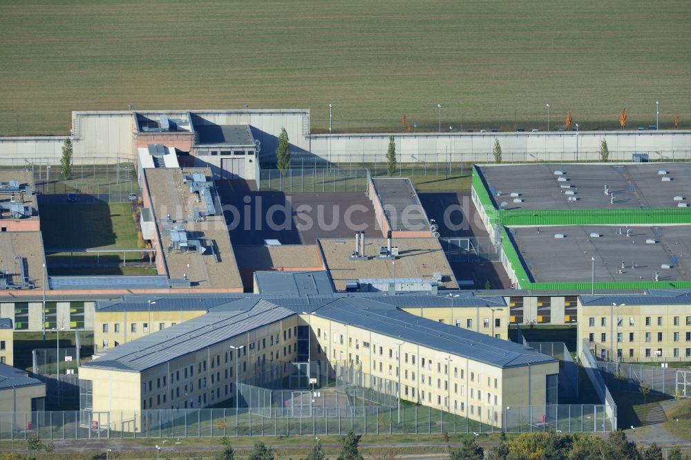 Burg aus der Vogelperspektive: Gelände der Justizvollzugsanstalt JVA in Burg im Bundesland Sachsen-Anhalt