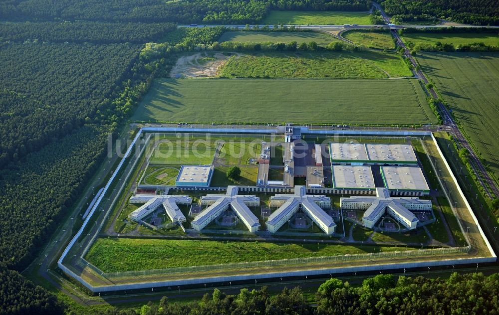 Burg von oben - Gelände der Justizvollzugsanstalt JVA in Burg im Bundesland Sachsen-Anhalt