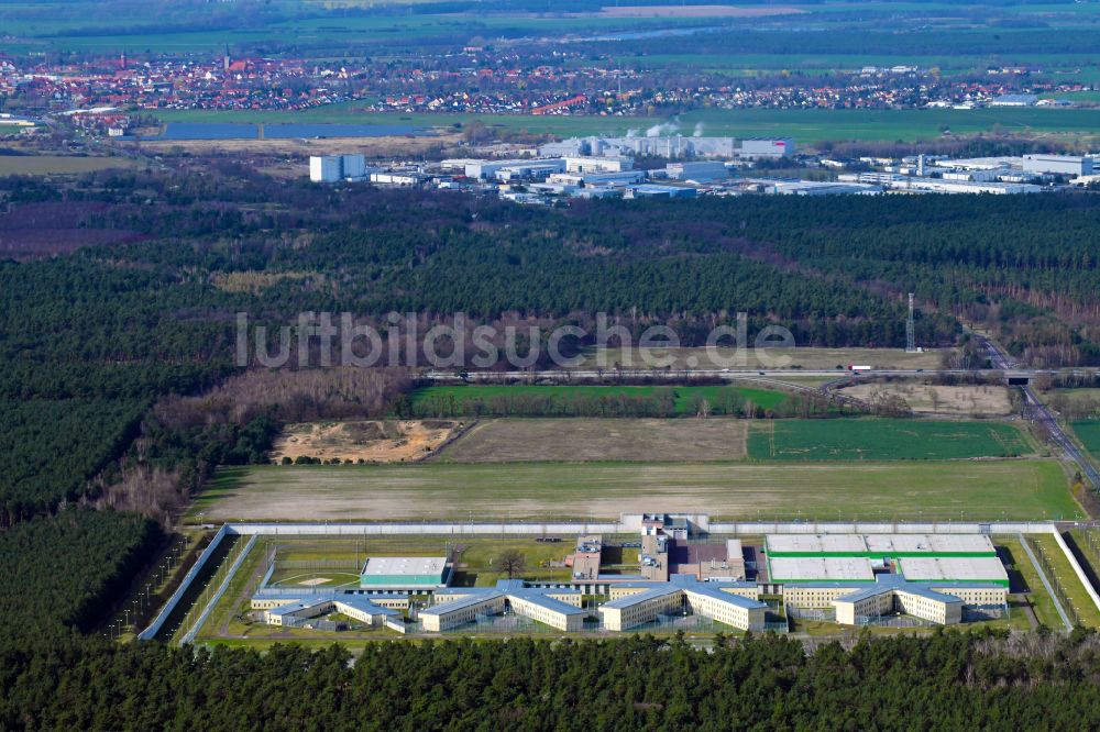 Luftaufnahme Burg - Gelände der Justizvollzugsanstalt JVA in Burg im Bundesland Sachsen-Anhalt