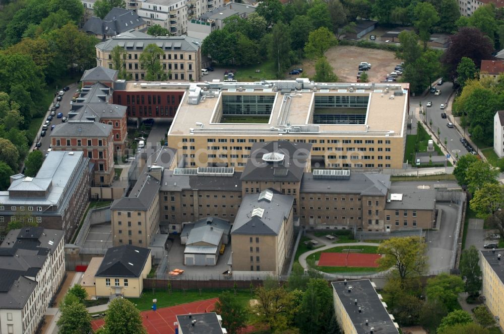 Luftaufnahme Chemnitz - Gelände der Justizvollzugsanstalt JVA Chemnitz Kaßberg in Chemnitz im Bundesland Sachsen