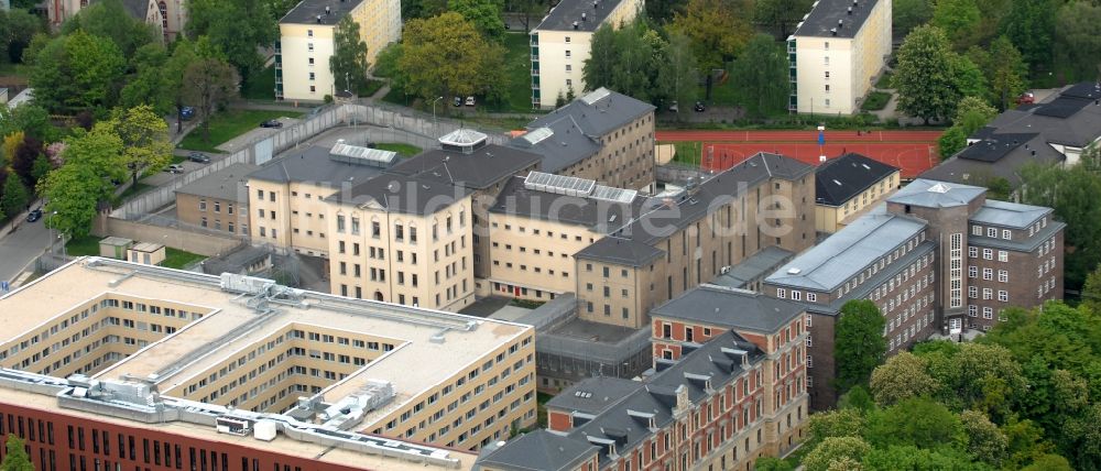 Chemnitz von oben - Gelände der Justizvollzugsanstalt JVA Chemnitz Kaßberg in Chemnitz im Bundesland Sachsen