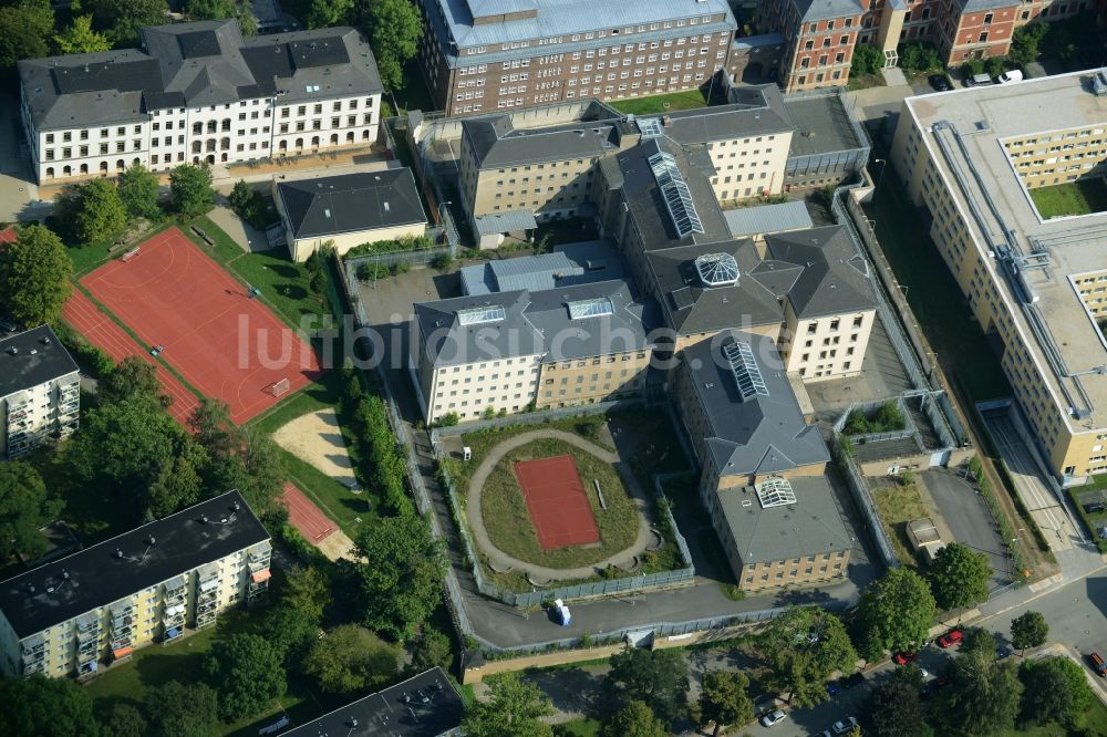 Chemnitz von oben - Gelände der Justizvollzugsanstalt JVA Chemnitz Kaßberg in Chemnitz im Bundesland Sachsen