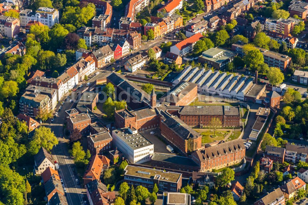 Luftbild Münster - Gelände der Justizvollzugsanstalt JVA an der Gartenstraße in Münster im Bundesland Nordrhein-Westfalen, Deutschland