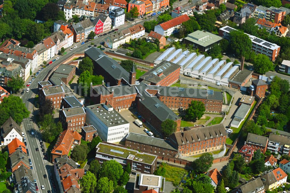 Münster von oben - Gelände der Justizvollzugsanstalt JVA an der Gartenstraße in Münster im Bundesland Nordrhein-Westfalen, Deutschland