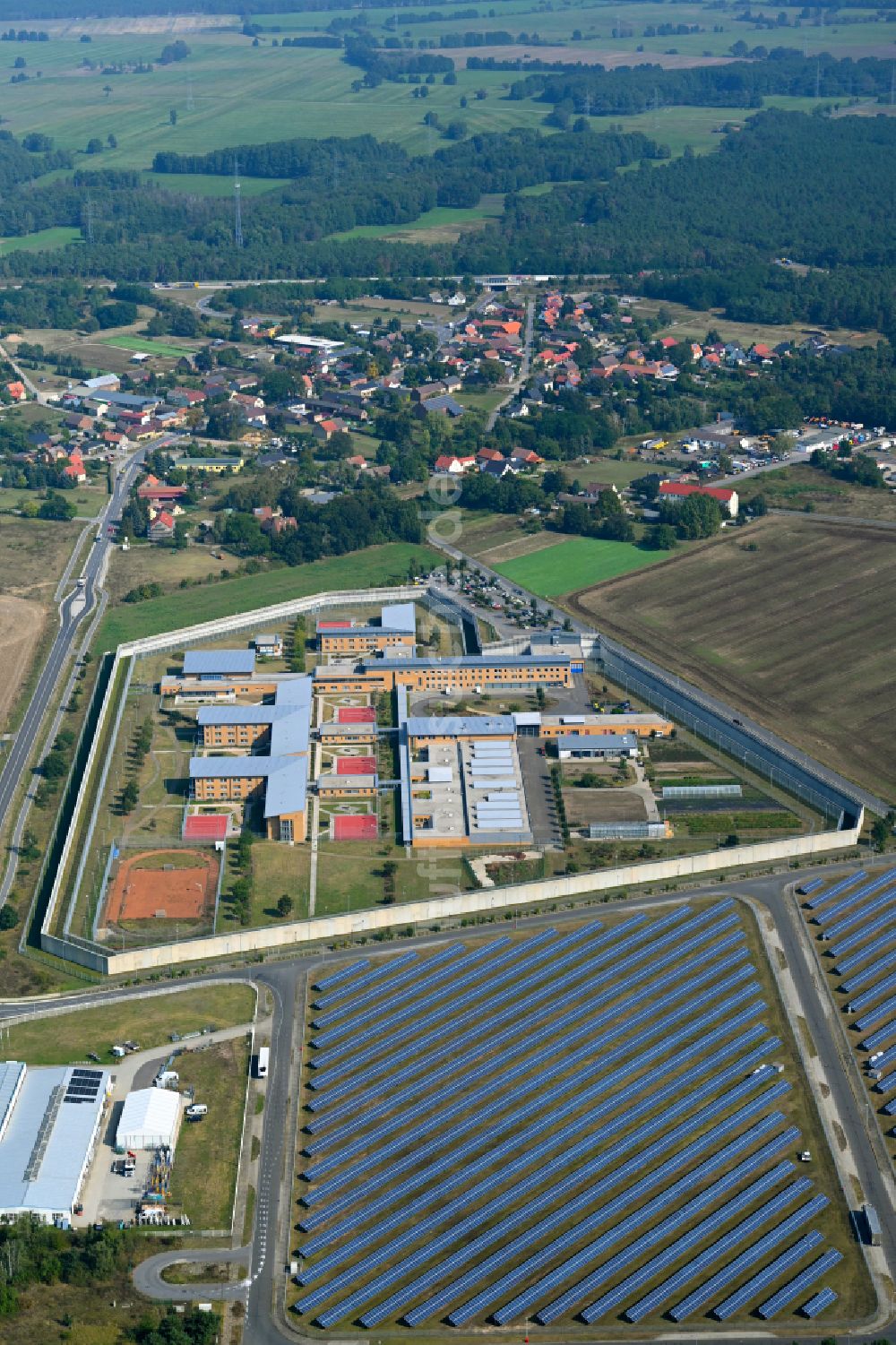 Luftbild Luckau - Gelände der Justizvollzugsanstalt JVA Luckau-Duben am Lehmkietenweg im Ortsteil Duben in Luckau im Bundesland Brandenburg