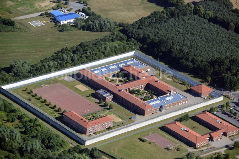 Dummerstorf von oben - Gelände der Justizvollzugsanstalt JVA Waldeck in Dummerstorf im Bundesland Mecklenburg-Vorpommern