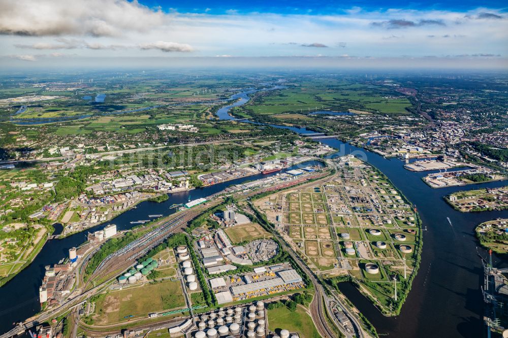 Luftbild Hamburg - Gelände zu Kali- und Mineralöl- Umschlag mit Tanks und Industrieanlagen am Hohe Schaarhafen in Hamburg