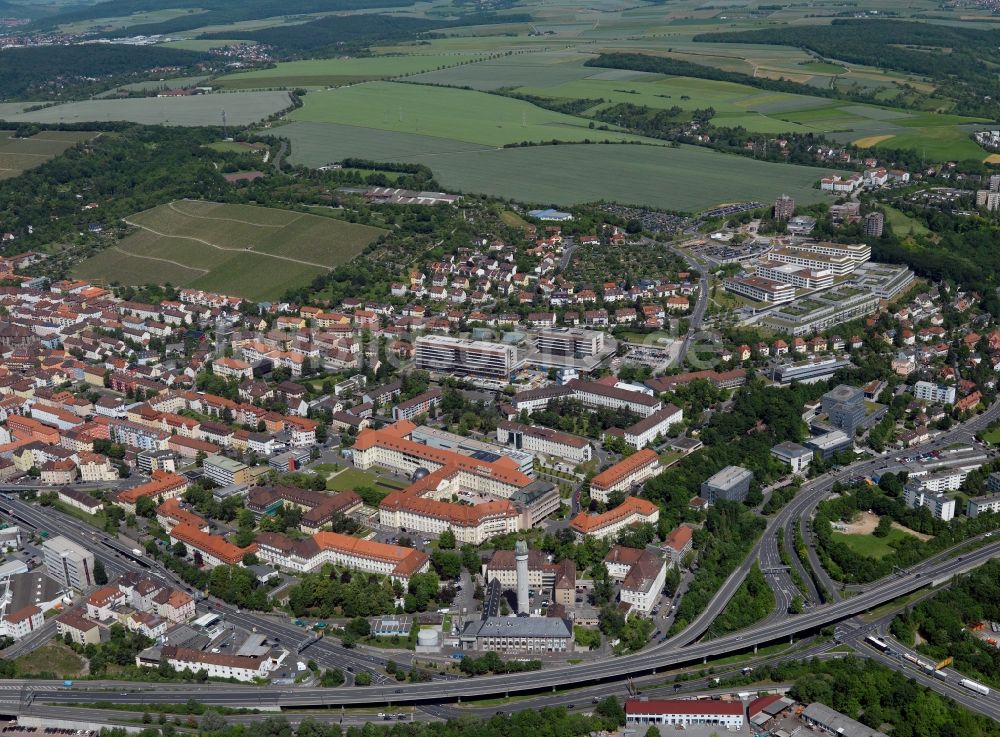 Luftbild Würzburg - Gelände des Klinikums der Universitätsklinik Würzburg in Würzburg im Bundesland Bayern. // The University Medical Center of Würzburg in Würzburg in Bavaria