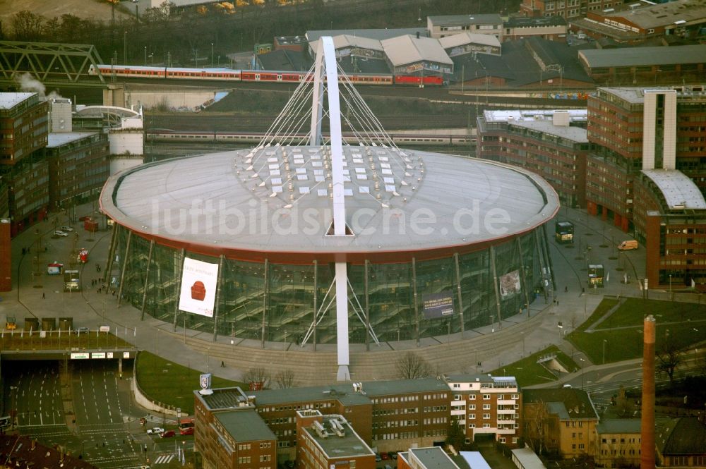 Luftaufnahme Köln - Gelände der Kölnarena / Lanxess Arena am Willy-Brandt-Platz in 50679 Köln - Deutz im Bundesland Nordrhein-Westfalen