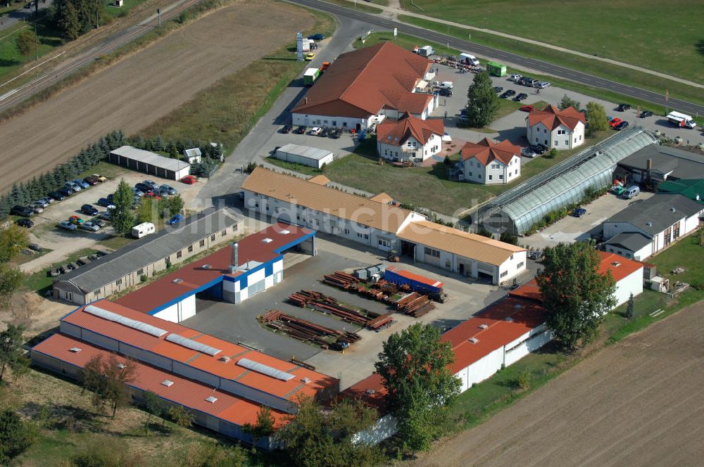 Lindenberg von oben - Gelände der Krüger Metallbau GmbH in Lindenberg bei Beeskow