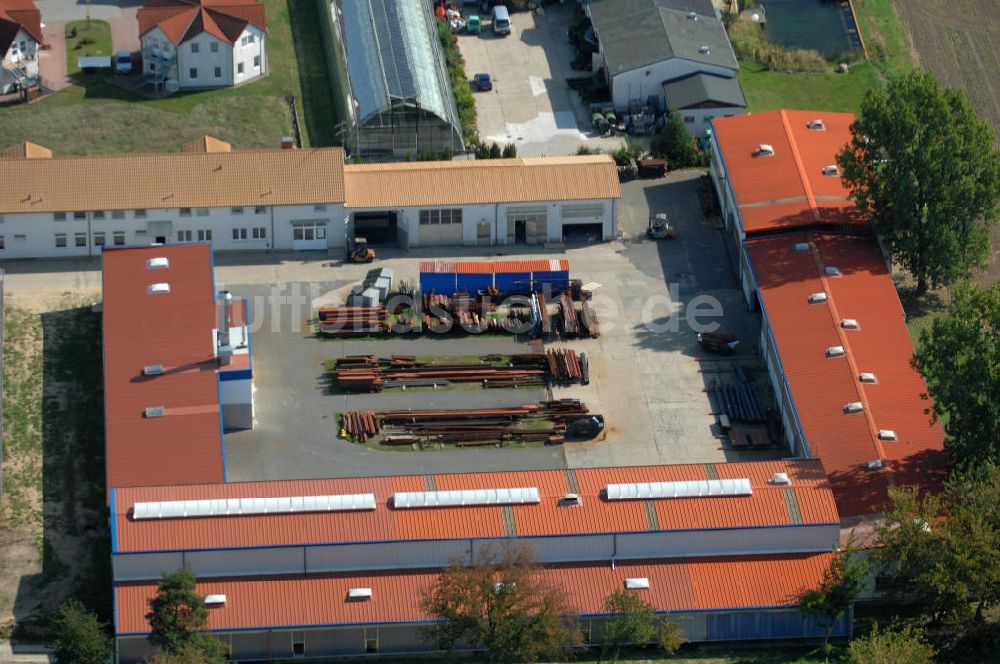 Lindenberg von oben - Gelände der Krüger Metallbau GmbH in Lindenberg bei Beeskow