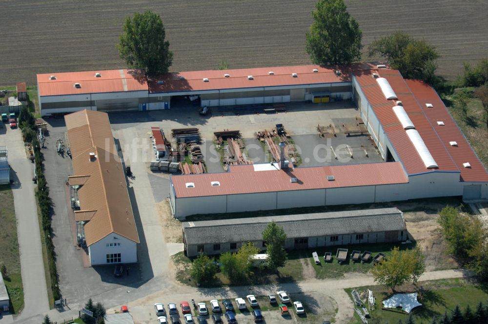 Lindenberg von oben - Gelände der Krüger Metallbau GmbH in Lindenberg bei Beeskow