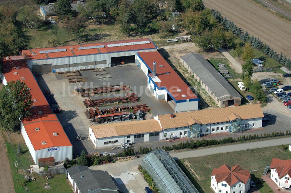 Lindenberg von oben - Gelände der Krüger Metallbau GmbH in Lindenberg bei Beeskow