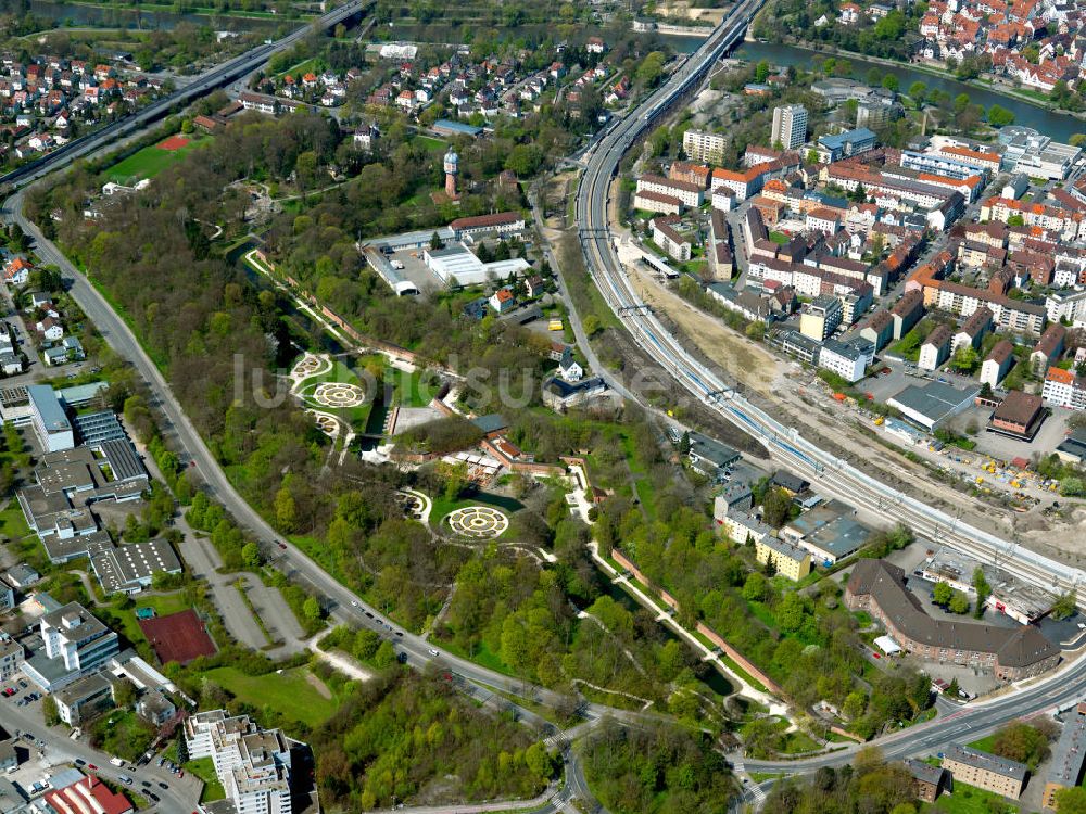 Neu-Ulm von oben - Gelände der LaGa Landesgartenschau Neu-Ulm in Bayern