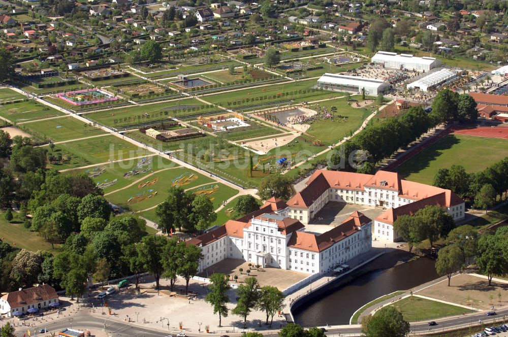 ORANIENBURG aus der Vogelperspektive: Gelände der LAGA Landesgartenschau 2009 am Oranienburger Schloß