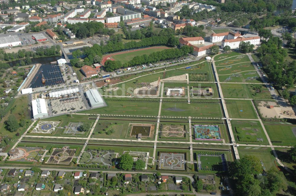 ORANIENBURG aus der Vogelperspektive: Gelände der LAGA Landesgartenschau 2009 am Oranienburger Schloß