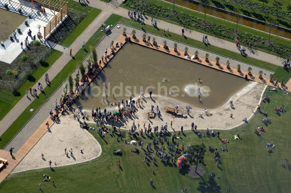 ORANIENBURG von oben - Gelände der LAGA Landesgartenschau 2009 am Oranienburger Schloß