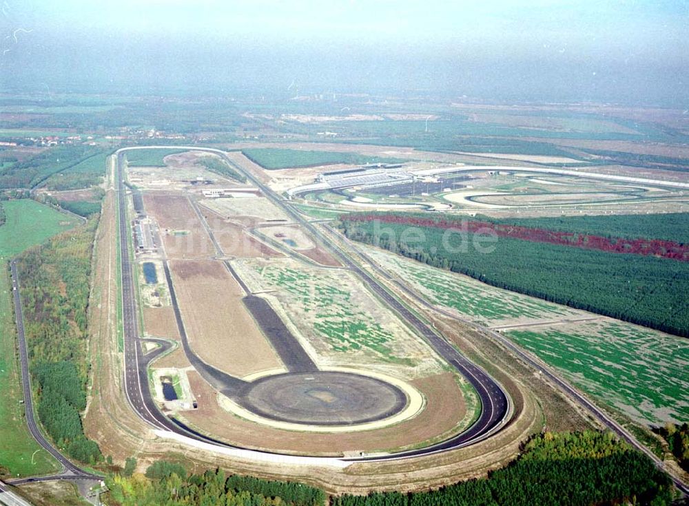 Klettwitz aus der Vogelperspektive: Gelände des Lausitzringes (Euro - Speedway) bei Klettwitz in Brandenburg.