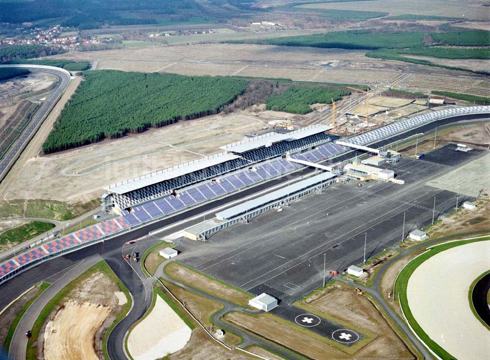 Klettwitz / BRB aus der Vogelperspektive: Gelände des Lausitzringes (Euro - Speedway) bei Klettwitz in Brandenburg.