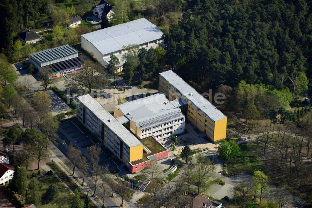 Falkensee von oben - Gelände des Lise-Meitner-Gymnasium an der Ruppiner Straße in Falkensee im Bundesland Brandenburg