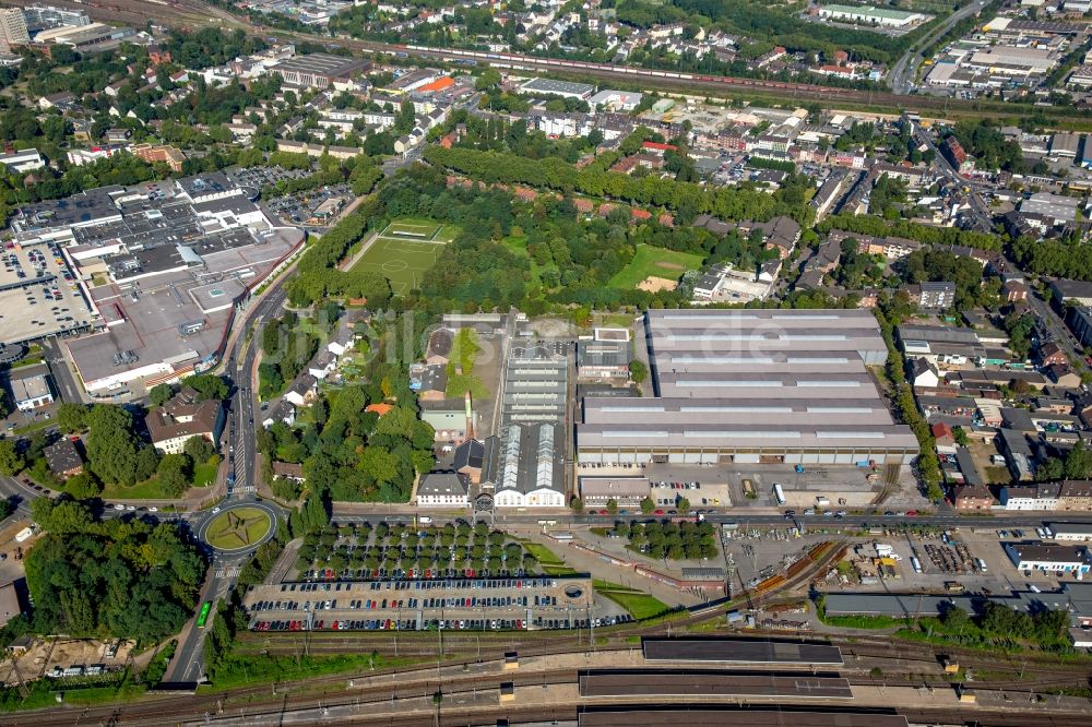 Oberhausen von oben - Gelände des LVR- Industrie- Museums in Oberhausen im Bundesland Nordrhein-Westfalen